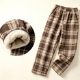 thumbnail image 3 of Kttectoa Womens Pants Plaid High Waist Wide Leg Long Pants Loose Baggy Cozy Thick Lounge Pants Fall Winter, 3 of 4