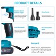 thumbnail image 4 of 21V Lithium Small Blower Home Dust Blower High-Power Brushed Motor Electric Blower Strong Wind Air, 4 of 7