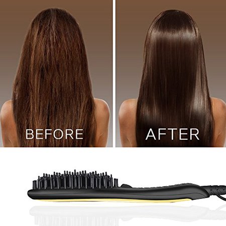 Priksia Hair Straightener Brush Ceramic Heating Hair Straightening