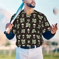 thumbnail image 5 of Zufioo Skulls Gold Chains Dollar Print Men's Baseball Short Sleeve, Moisture Wicking Button-Down Hip Hop Tee-Small, 5 of 7