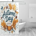 thumbnail image 2 of Yayeee Shower Curtain with Hooks 72"x72" Waterproof Fabric Bathroom Hanging Decor, Autumn Day with Cocoa Pattern, 2 of 5