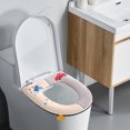 thumbnail image 6 of YgkuHd Toilet Seat Cushion, Zipper Model Toilet Seat Household Embroidery Sitting Washer Toilet Seat Cover Cute Washer Universal Toilet Seat Washable D Shapetoilet Seat Cushion (Gray), 6 of 6