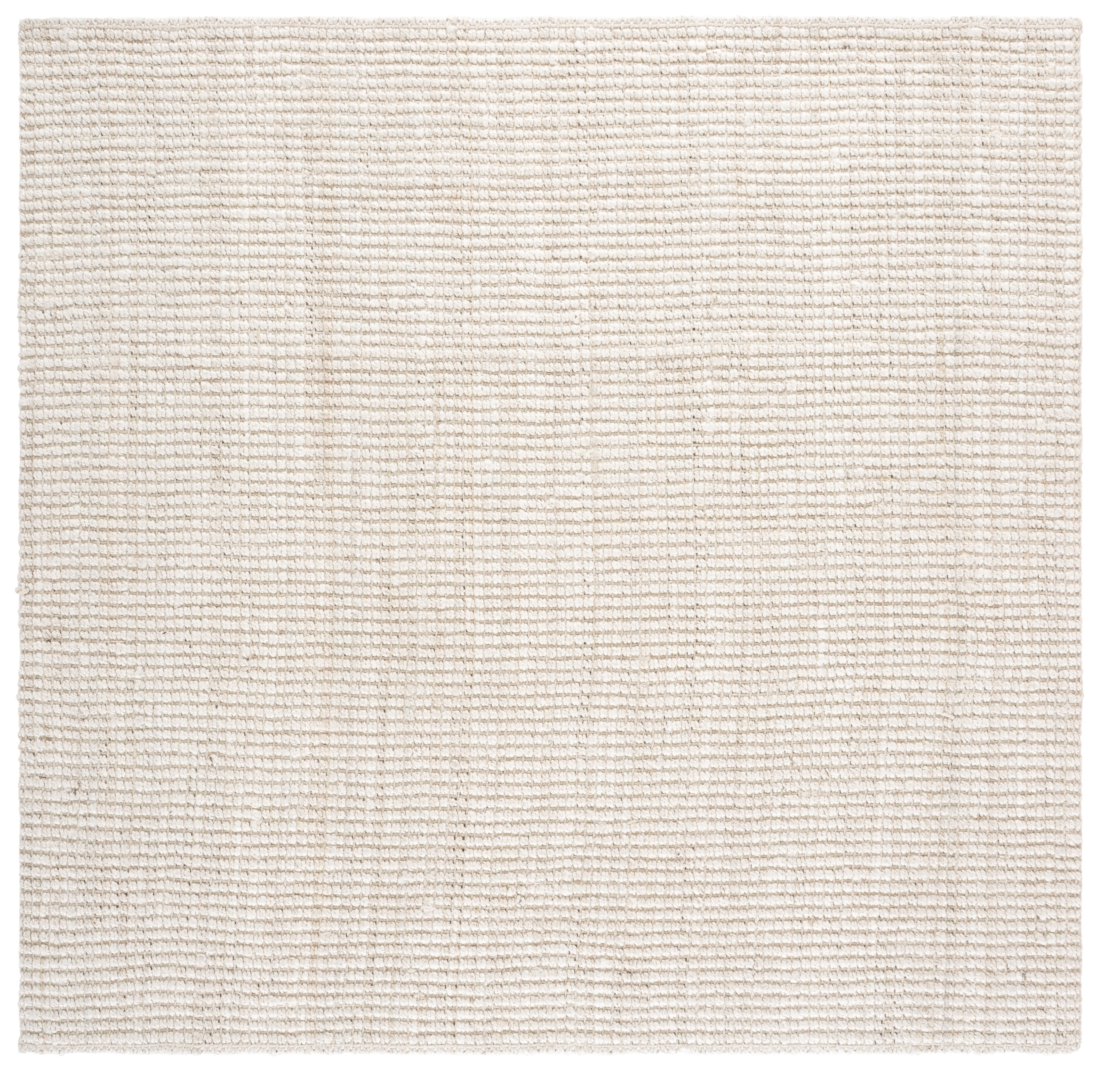 SAFAVIEH Natural Fiber Milica Solid Area Rug, Ivory, 7' x 7' Square - Scandinavian Design, Ivory, Jute, Hand Woven Pattern, Ideal for Entryway, Kitchen, Living Room, Office