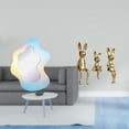 thumbnail image 2 of Escultura de espejo acrílico reflectante de conejitos para decoración moderna de paredes y escritorios de baños, con adorno central dec, 2 of 8