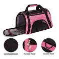 thumbnail image 4 of Pet Travel Carrier Portable Bag for Cats, Dogs, Kittens or Puppies, Collapsible, Durable, Airline Approved, Travel Friendly, Large Size, 21"L x 10"W x16"H, Pink, 4 of 4