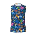 thumbnail image 6 of Lsque Sea Fish Print Men's Cotton Blend Sleeveless Muscle Shirts (S-3XL)- Moisture Wicking, Odor Protection, UPF 30+,X-Large, 6 of 8