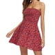 thumbnail image 1 of Gibobby Vestidos Casuales para Mujer Imprimir vestido floral Bohemian Wrap Beach Strapless Summer Mujeres Casual Pecho de mujer Vestido Casual(Rojo,XL), 1 of 5