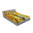 thumbnail image 2 of Ambesonne Nature Fitted Sheet & Pillow Sham Set, Autumn Trees Leaf Forest, Queen, Earth Yellow Sand Brown, 2 of 2