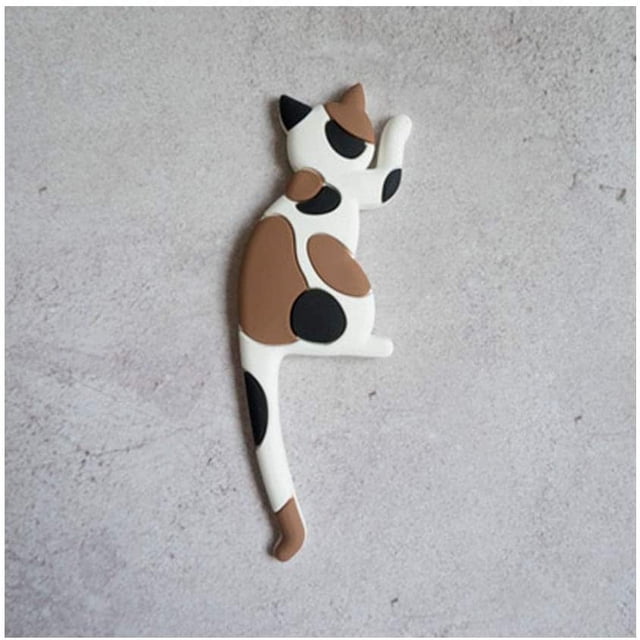 Pegatinas para nevera, imán de PVC, gancho magnético para llaves de gato, decoración de cocina de juguete, adorno de gato para nevera, regalo de Navidad para mujeres (colorido)