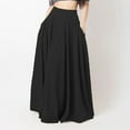 thumbnail image 6 of sunsanly Maxi Skirt Two Pockets High-Waist Elastic Waist Pleated Large Hem Clothing Matching Oversized Women A-Line Solid Skirt Summer Clothes, 6 of 8
