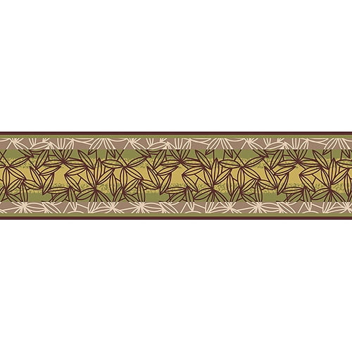 York Wallcoverings Graphic Leaves Stripe Wallpaper Border Walmart Com Walmart Com