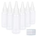 thumbnail image 1 of TRENDBOX Aplicador de botellas de plástico transparente de 2 oz con tapa superior giratoria sin BPA para aceites y líquidos para el cabello, paquete de 6 con 6 etiquetas, 1 of 4
