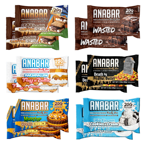 Anabar Protein Bar, The Protein-Packed Candy Bar, World's Best Tasting Protein Bar, No Sugar Alcohols, Real Food, Amazingly Delicious, 20 Grams of Protein (12 Bars, Variety Pack)