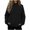 #002-Black, variant on Warop Oversized Sweatshirt for Women Waffle Knit Solid Color Crewneck Long Sleeve Casual Pullover Tops