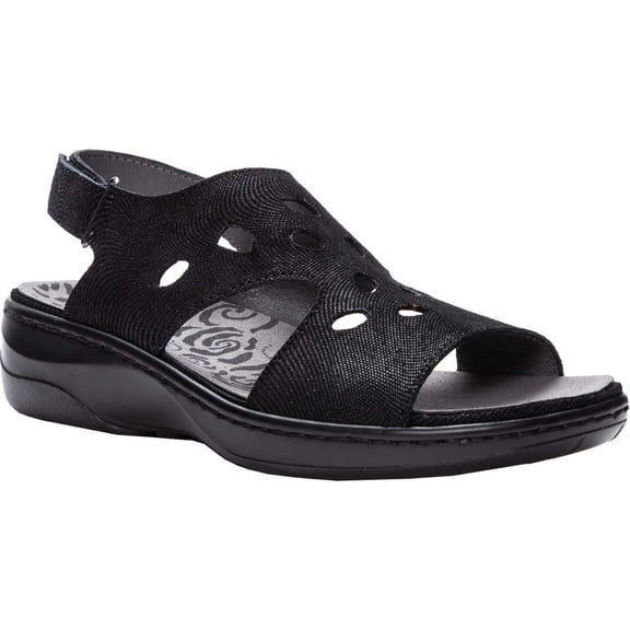 Women's Propet Gabbie Slingback Sandal Black Leather 9 W