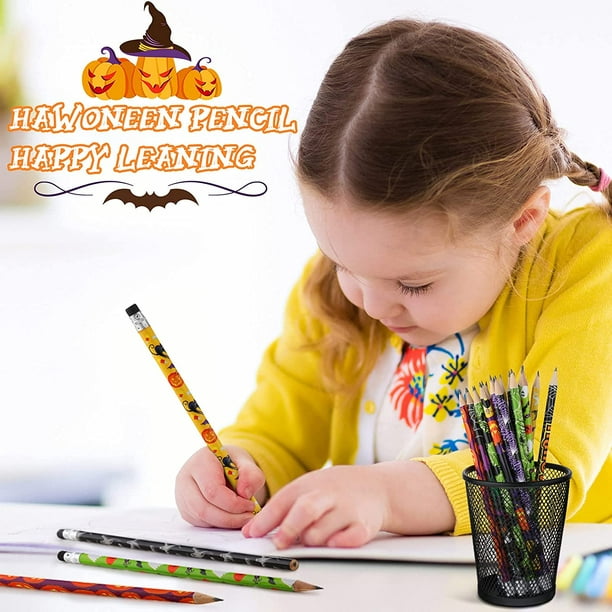 72 Pièces Crayons d'Halloween Crayons de Bois pour Enfants Assortiment de  Crayons de Citrouille Fantôme Multicolores Crayon de Papeterie de Vacances  Drôle, Faveurs de Fête d'Halloween, Prix de Jeu, Récompenses de Classe 