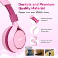 thumbnail image 4 of Auriculares EarFun S1 para niños, plegables, con cable, límite de volumen de 85 dB, color rosa, 4 of 7
