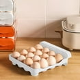 thumbnail image 4 of Bxaolu Egg Container Holders Dispenser for Refrigerator 32 Eggs, 2 Tier Clear Stackable Holder Tray with Drawer for Fridge, Storage Container with Handles for Refrigerator, Countertop, White, 4 of 8