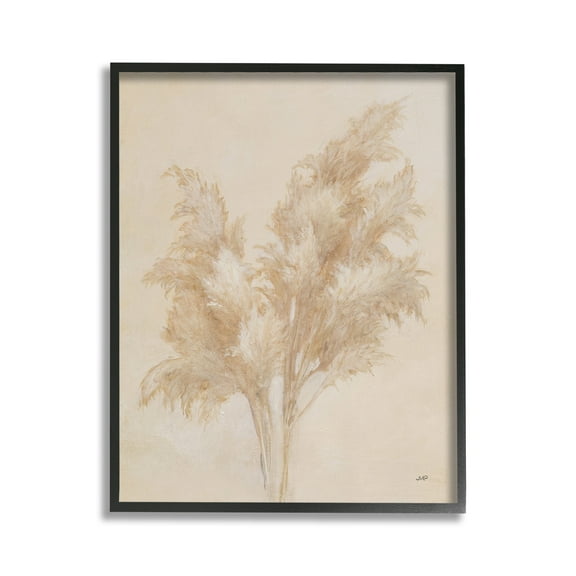 Stupell Industries Traditional Reeds Study Botanical & Floral Painting Black Framed Art Print Wall Art, 11 x 14