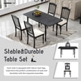 thumbnail image 3 of EUROCO 5PC Extendable Dining Room Table Set, Retro Solid Wood Breakfast Nook Kitchen Table Set with 4 Linen Fabric Chairs, 15” Butterfly Leaf, Mid-Century Furniture for Home Cafeteria, Espresso, 3 of 8