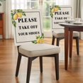 thumbnail image 4 of Please Take off Your Shoes Chair Covers Set of 4 Lemon Floral Chair Back Covers Stretch Removable Washable Slipcovers Protector for Dining Room Kitchen Party Decor, 4 of 9