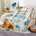thumbnail image 5 of Bible Verse Throw Blanket, Fall Autumn Soft Warm Cozy Plush Comfy Blanket for Couch Bed Sofa, Floral Christian Faith Teal Yellow Flower Fleece Flannel Throws to Decorate Living Room Bedroom, 5 of 5