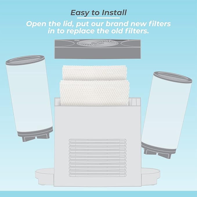ZOURIH 4 Pack MD1-0034 Humidifier Wick Replacement Filters Compatible with Vornado EVAP2,EVAP40,EV100,EV200,EVDC300,EVDC500,EVDC505 Evaporative Humidifiers,MD1-0034-White