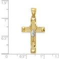 thumbnail image 2 of 14k With Rhodium Religious Faith Cross W Rosary Pendant Necklace 46x16.5mm Wide Pendant for Women, 2 of 2