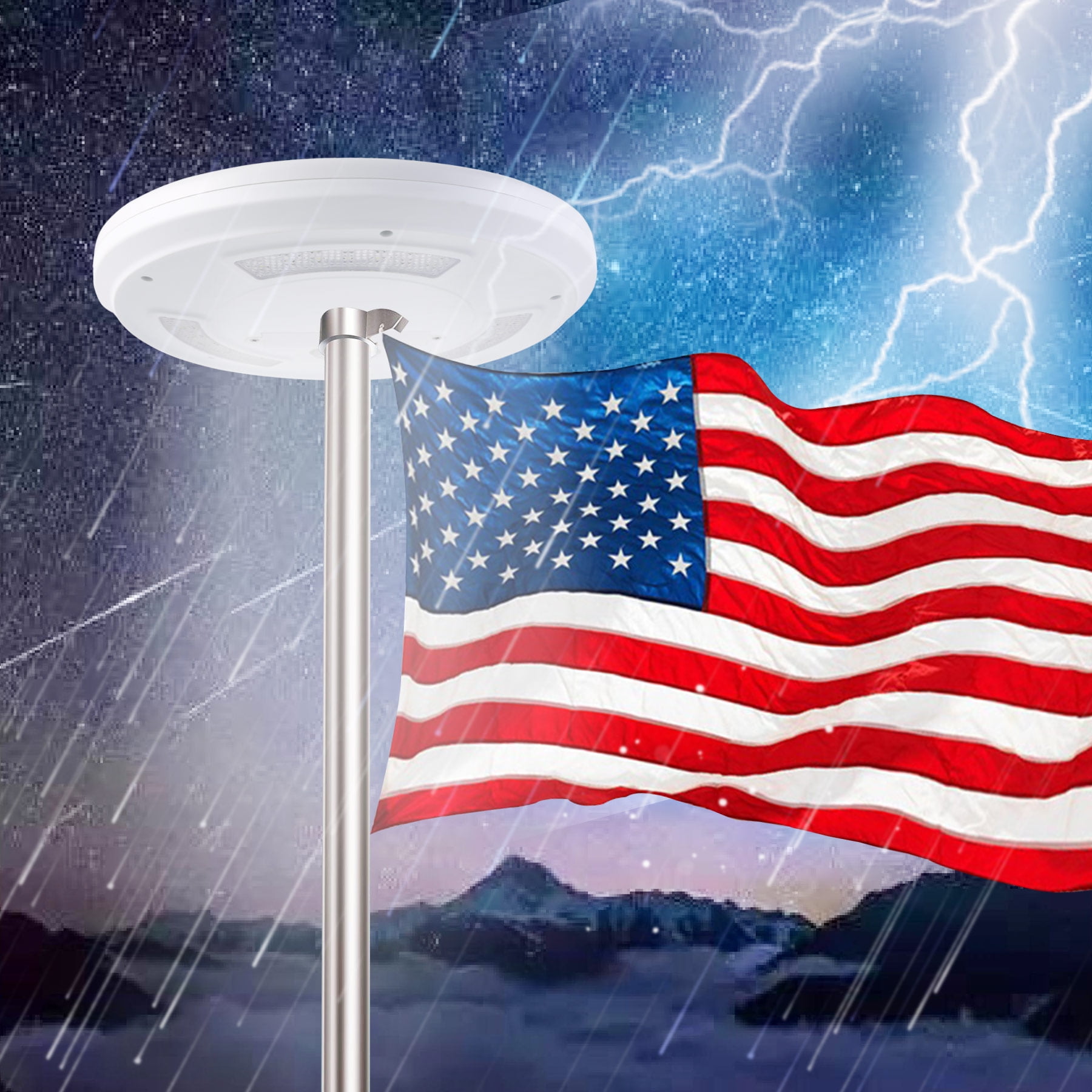 Oh At opdage perle Auto Active and Waterproof Solar Flag pole Light With 26 Flag LED Lights -  Walmart.com