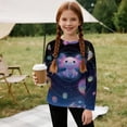 thumbnail image 5 of FUIALDOLG Galaxy Axolotl Girls Basic Long Sleeve Shirts 9-10 Years 2 Pack Crew Neck Top Kids Layering Tees Casual Soft Pullover T-Shirts, 5 of 6