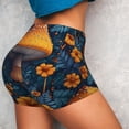 thumbnail image 2 of Sikiie Vintage Blue Leaf Mushroom Print Workout Shorts Women Scrunch Butt Gym Shorts Seamless High Waist Tummy Control Yoga Biker Athletic Shorts, 2 of 5