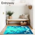 thumbnail image 3 of ODIKA 4'x6' Machine Washable Non-Slip Area Rug, Mermaids Ocean Non Slip High Traffic Rug, Blue, 87366, 3 of 7