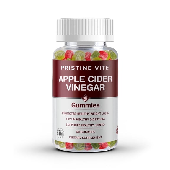 Pristine Vite Apple Cider Vinegar Gummies Supports Healthy Digestion 60 Count