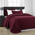 thumbnail image 3 of Imperial Rooms Quil Set Chevron Reversible Microfiber Bedspread, 3-Piece Set with 2 Shams, Burgundy, King Size, 3 of 9