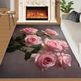 thumbnail image 3 of Pink Rose Area Rug - Modern Floral Area Rugs for Living Room, 5x7 Rug, Light Luxury Washable Rugs for Bedroom, Nordic Carpet, Aesthetics Girls Carpet - Rose Home Decor Gifts for Women, 3 of 4