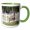Green/White, variant on 3drose, a Deer Standing Near a White Picket Fence in Pine Valley Utah, 11oz Mug
