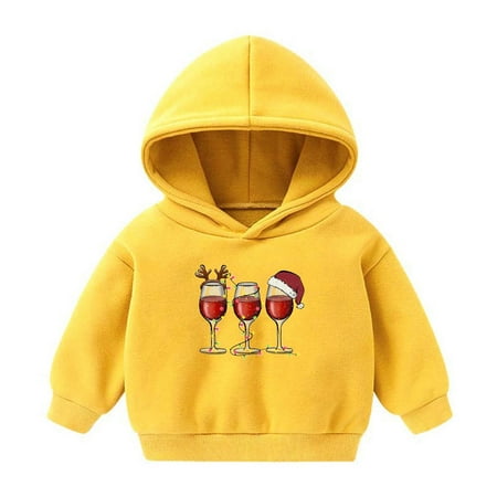 

Lovskoo 2-7 Years Baby Clothes Toddler Baby Boy s Girl s Hoodie Children s Casual Christmas Print Sweatshirt for The Baby Gift Yellow