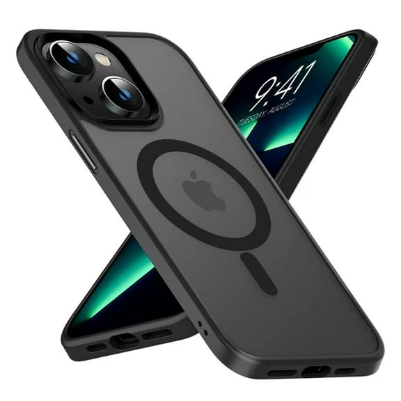 For Apple iPhone 14 Pro Max 6.7 inch Anti-Scratch Clear TPU Bumper Shockproof Protective Fast and Stable Wireless Charging Magsafe Compatible Hybrid Case Cover Black