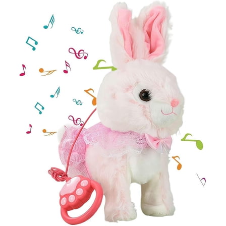 Interactive Robot rabbit Toy for Kids - Lifelike Robotic Puppy with Leash, Remote, Soft Fur & Licking Motion, 2026 New Battery Powered Pet Toy P