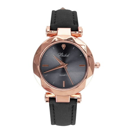 Kcodviy Leather Wristwatch Casual Watch Analog Crystal Women S Fashion Quartz Luxury Women s Watch Large Face Watches Womens Small Watch Vintage Leather Watch Strap 20mm Watch Band Leather Reading Bra