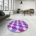 thumbnail image 4 of Ahgly Company Machine Washable Indoor Round Transitional Bright Lilac Purple Area Rugs, 6' Round, 4 of 7