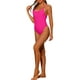 thumbnail image 4 of Traje de baño de una pieza para mujer, con cordones, espalda cruzada, control de abdomen, sin espalda, bañador monokini, talla L, fucsia, 4 of 5