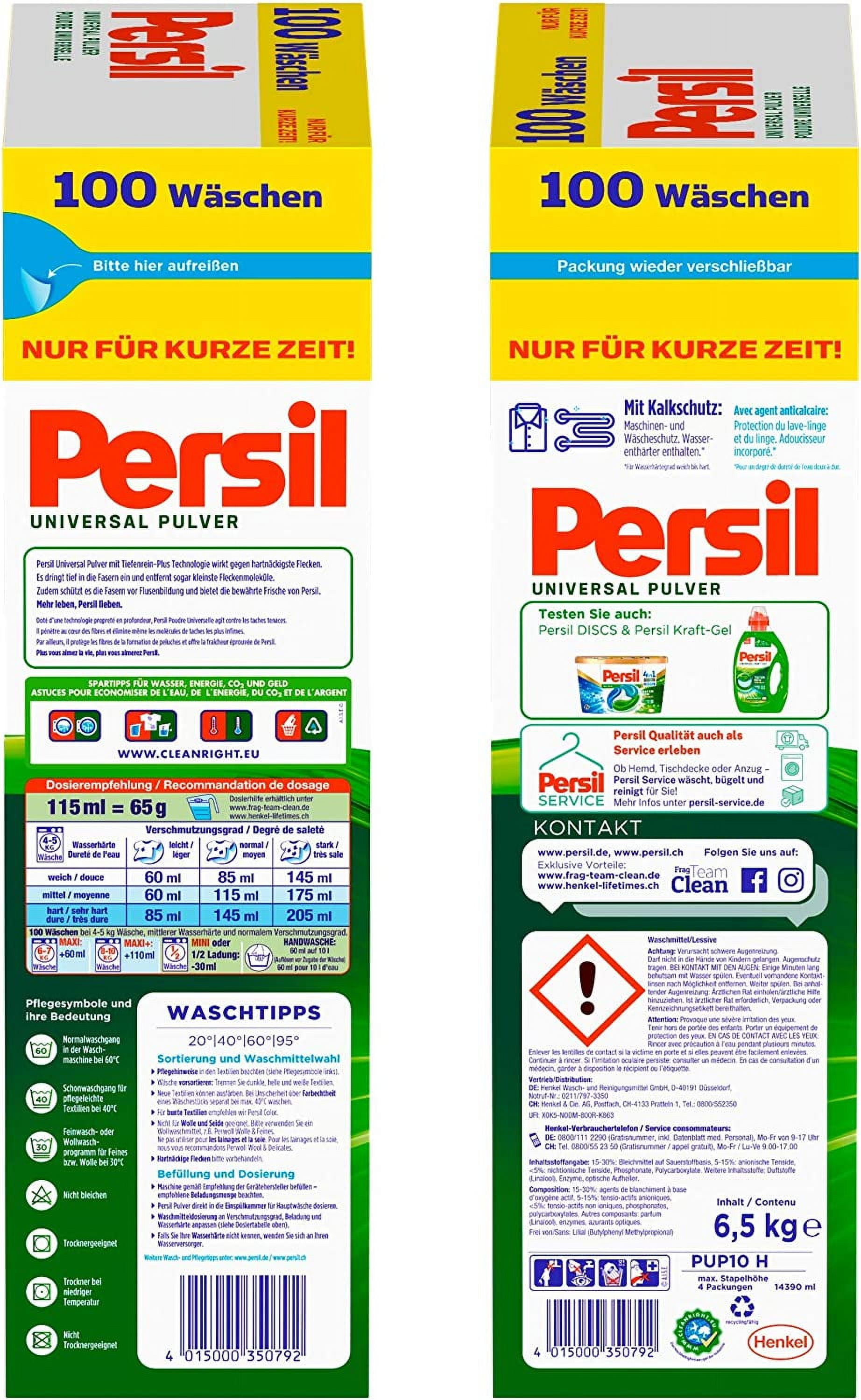 Persil Laundry Detergent Universal Mega Pack (100 Loads / 6.5 Kg)