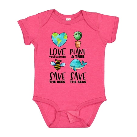 

Inktastic Earth Day Plant a Tree Save the Bees Save the Seas Love Your Mother Earth Boys or Girls Baby Bodysuit