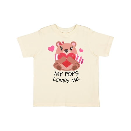 

Inktastic My Pops Loves Me- Bear and Hearts Gift Toddler Boy or Toddler Girl T-Shirt
