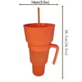 thumbnail image 2 of Amélioration de la Maison, Tasse à Maïs Soufflé avec Poignée 2 en 1 Bol Combo avec Paille Tasse de Voyage pour Collation & Boisson Tasse à Collation Étanche Fonctions Multiples Tasse Réutilisable en PVC pour Adultes Enfants, 2 of 3