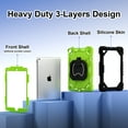 thumbnail image 4 of Dteck Case for iPad 9.7 2018/2017, iPad 6th/5th Generation Case with Rotating Handle Stand, Heavy Duty Hybrid Shockproof Rugged Case with Shoulder Strap for iPad Air 2/6th/5th Gen/Pro 9.7Black + Green, 4 of 8