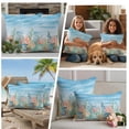 thumbnail image 4 of Outdoor Pillow Covers 20x12 Set of 2, Summer Nautical Waterproof Patio Throw Pillow Covers for Couch Sofa Chair, Coastal Beach Starfish Coral Shell Blue Decorative Pillowcases for Throw Pillows, 4 of 9
