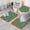 Symmetric Geometric Pattern, variant on Pink Geometric Stripe Pattern Bathroom Rugs Sets 3 Piece,Toilet Cover Set,Absorbent Non Slip Bathroom Mats Sets with U-Shaped Contour Rug Toilet Rug Set