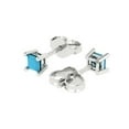 thumbnail image 2 of Clara Pucci 0.5Ct Turquoise Princess Cut VVS1 Push Back Stud 14k Solid hypoallergenic Gold Designer Earrings For December, 2 of 7